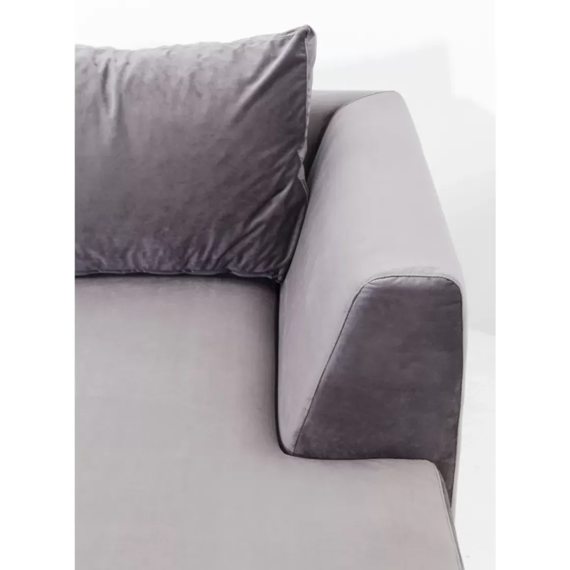 Outlet Ecksofa Gianni Velvet Grau Rechts Schwarz Sofas & Couches