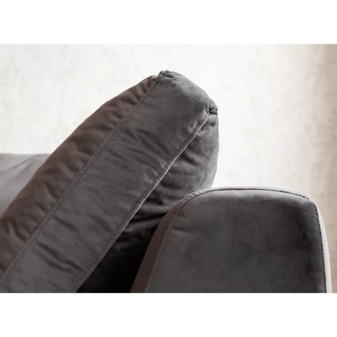 Outlet Ecksofa Gianni Velvet Grau Rechts Schwarz Sofas & Couches