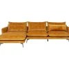 Outlet Ecksofa Monza Links Velvet Curry 296Cm Sofas & Couches