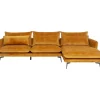 Outlet Ecksofa Monza Rechts Velvet Curry 296Cm Sofas & Couches