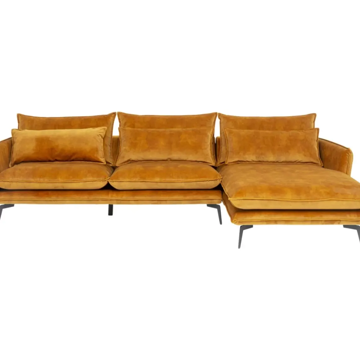 Outlet Ecksofa Monza Rechts Velvet Curry 296Cm Sofas & Couches