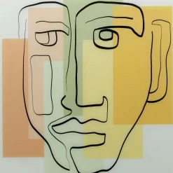 Online Glasbild Art Face Pastell 100X100Cm Bilder
