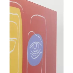 New Glasbild Art Face Rot 100X100Cm Bilder