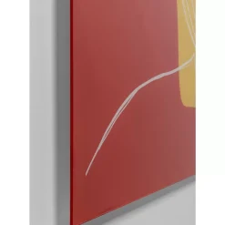 New Glasbild Art Face Rot 100X100Cm Bilder