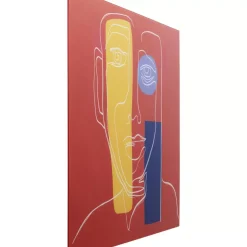 New Glasbild Art Face Rot 100X100Cm Bilder