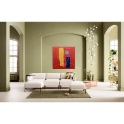 New Glasbild Art Face Rot 100X100Cm Bilder