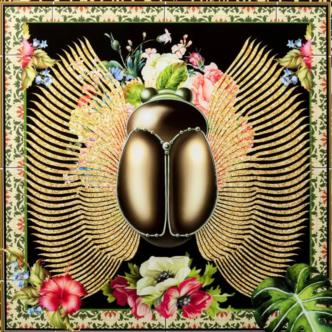 Outlet Glasbild Beetle Flower 100X100Cm Bilder