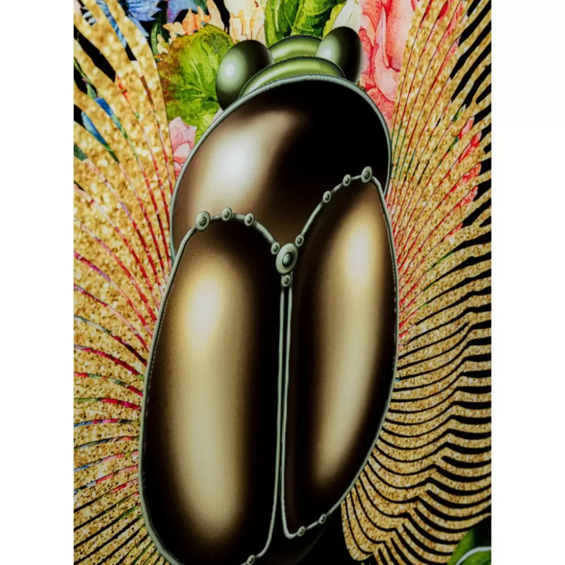 Outlet Glasbild Beetle Flower 100X100Cm Bilder