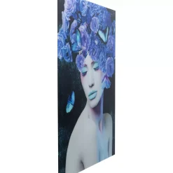 New Glasbild Blue Queen 80X120Cm Bilder