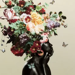 Outlet Glasbild Bouquet Beauty Beige 100X100Cm Bilder