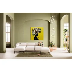 New Glasbild Bouquet Beauty Gelb 100X100Cm Bilder