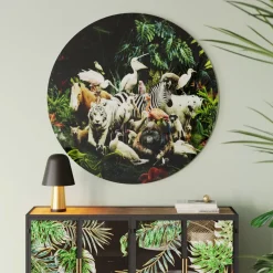 Outlet Glasbild Jungle Animals O120Cm Bilder
