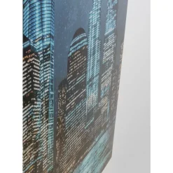 Best Glasbild Night Skyline 90X120Cm Bilder