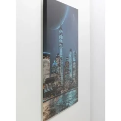 Best Glasbild Night Skyline 90X120Cm Bilder