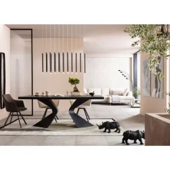 New Hangeleuchte Living Vegas Schwarz Matt Led 120Cm Hängeleuchten