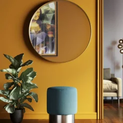 New Hocker Cherry Lina Blau Silver O35Cm Sitzbänke