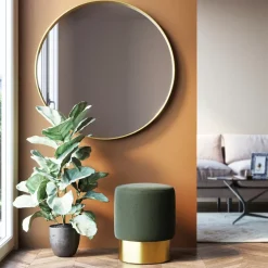 Hocker Cherry Lina Grun Brass O35Cm Sitzbänke