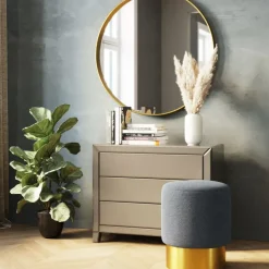 Clearance Hocker Cherry Lina Hellbau Brass O35Cm Sitzbänke