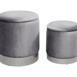 New Hocker Cherry Storage Grau Silber (2/Set) Sitzbänke