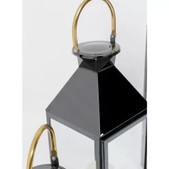 Discount Laterne Giardino Schwarz Gold (4/Set) Kerzenständer & Laternen