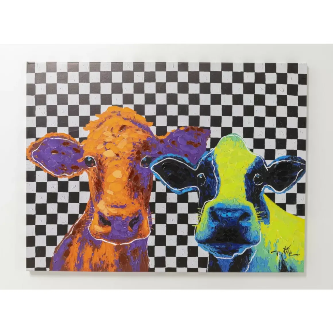 Online Leinwandbild Colorful Cows 120X90Cm Bilder