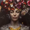 Best Leinwandbild Flower Art Lady 200X200Cm Bilder