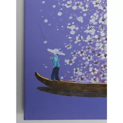 Outlet Leinwandbild Flower Boat Lila Weis 120X160Cm Bilder