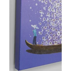 Online Leinwandbild Flower Boat Lila Weis 80X100Cm Bilder