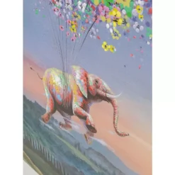 Best Leinwandbild Flying Elephant At Night 80X100Cm Bilder