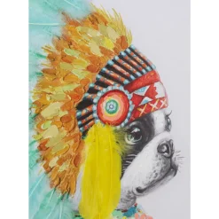 Best Leinwandbild Headdress Dog 80X80Cm Bilder