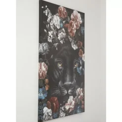 New Leinwandbild Night Leo In Flower 90X140Cm Bilder