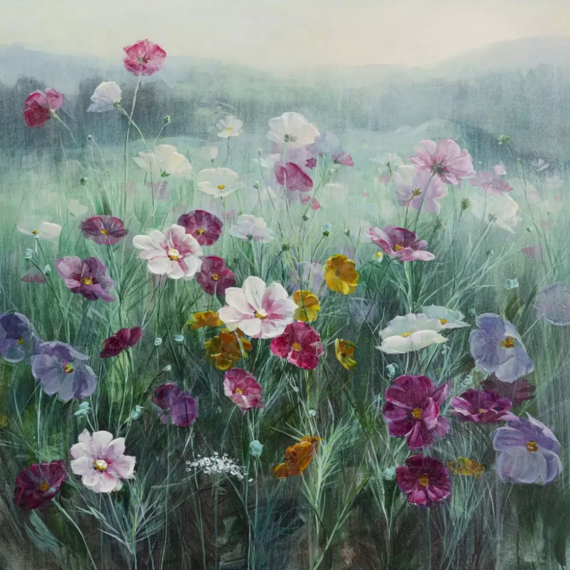 Outlet Leinwandbild Pastell Flowers 120X120Cm Bilder