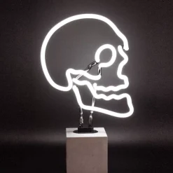 Clearance Neon Leuchtdekoration Auf Betonsockel "Skull" Leuchtobjekte