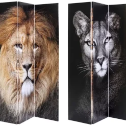 Online Paravent King Lion Vs Cat Girl 120X180Cm Paravents