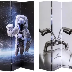 Hot Paravent Triptychon Man Vs Oldtimer 120X180Cm Paravents