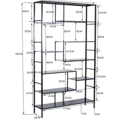 Hot Regal Loft Schwarz 195X115 Regale