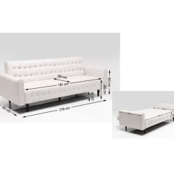 Outlet Schlafsofa Milchbar Beige 219Cm Sofas & Couches