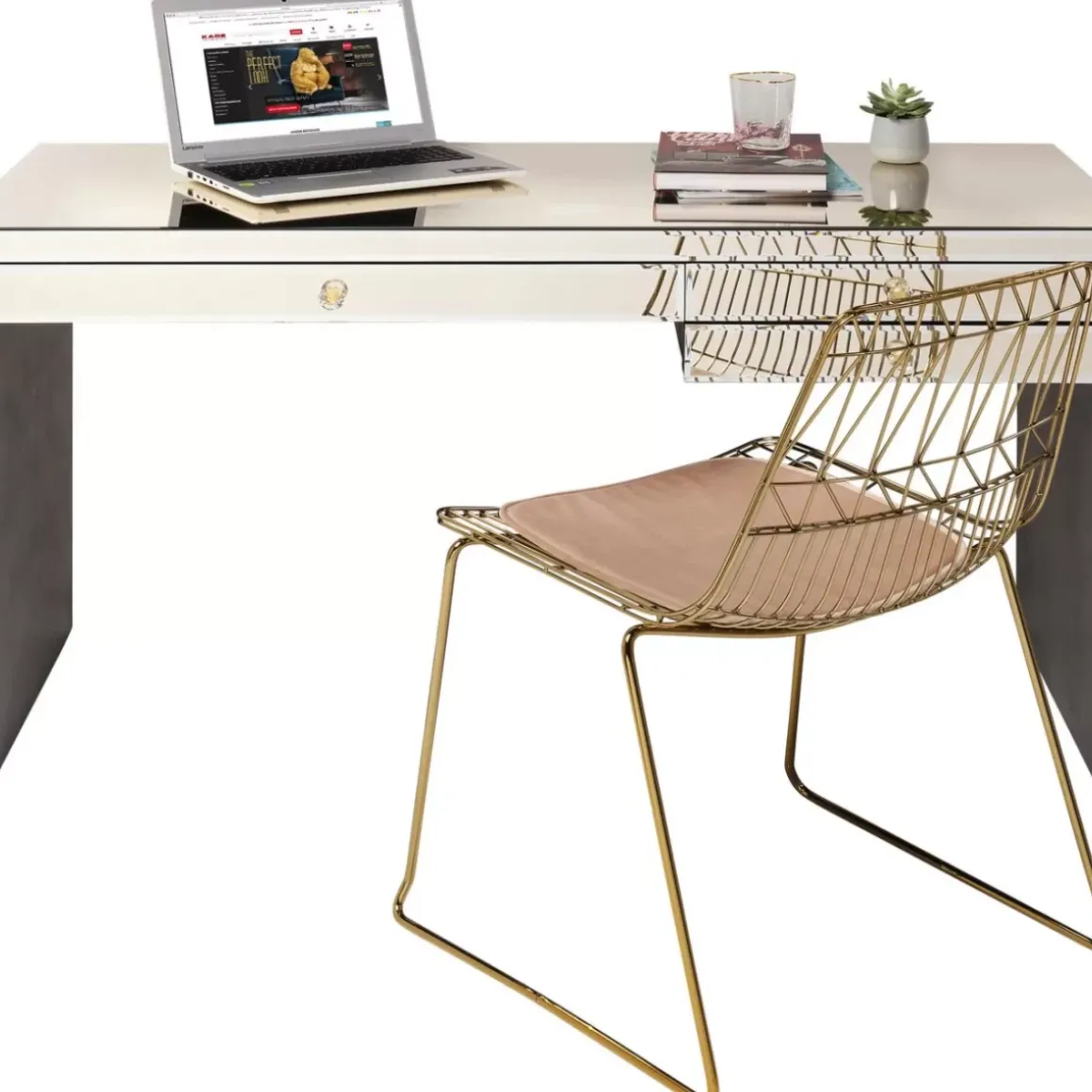 New Schreibtisch Luxury Champagne 140X60Cm Tische