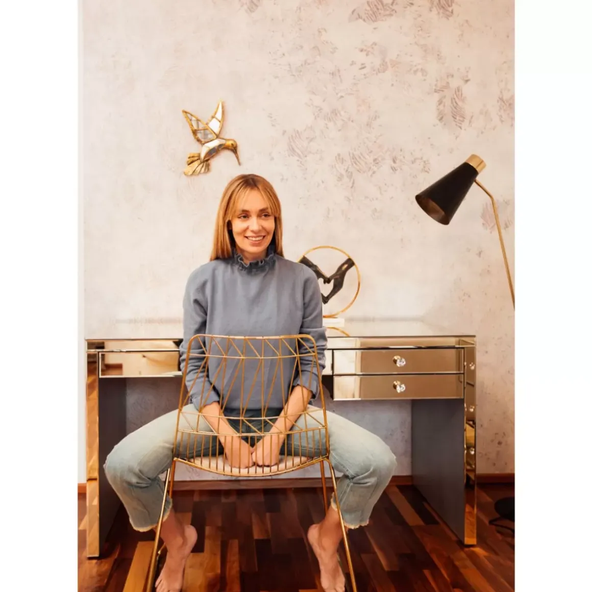 New Schreibtisch Luxury Champagne 140X60Cm Tische