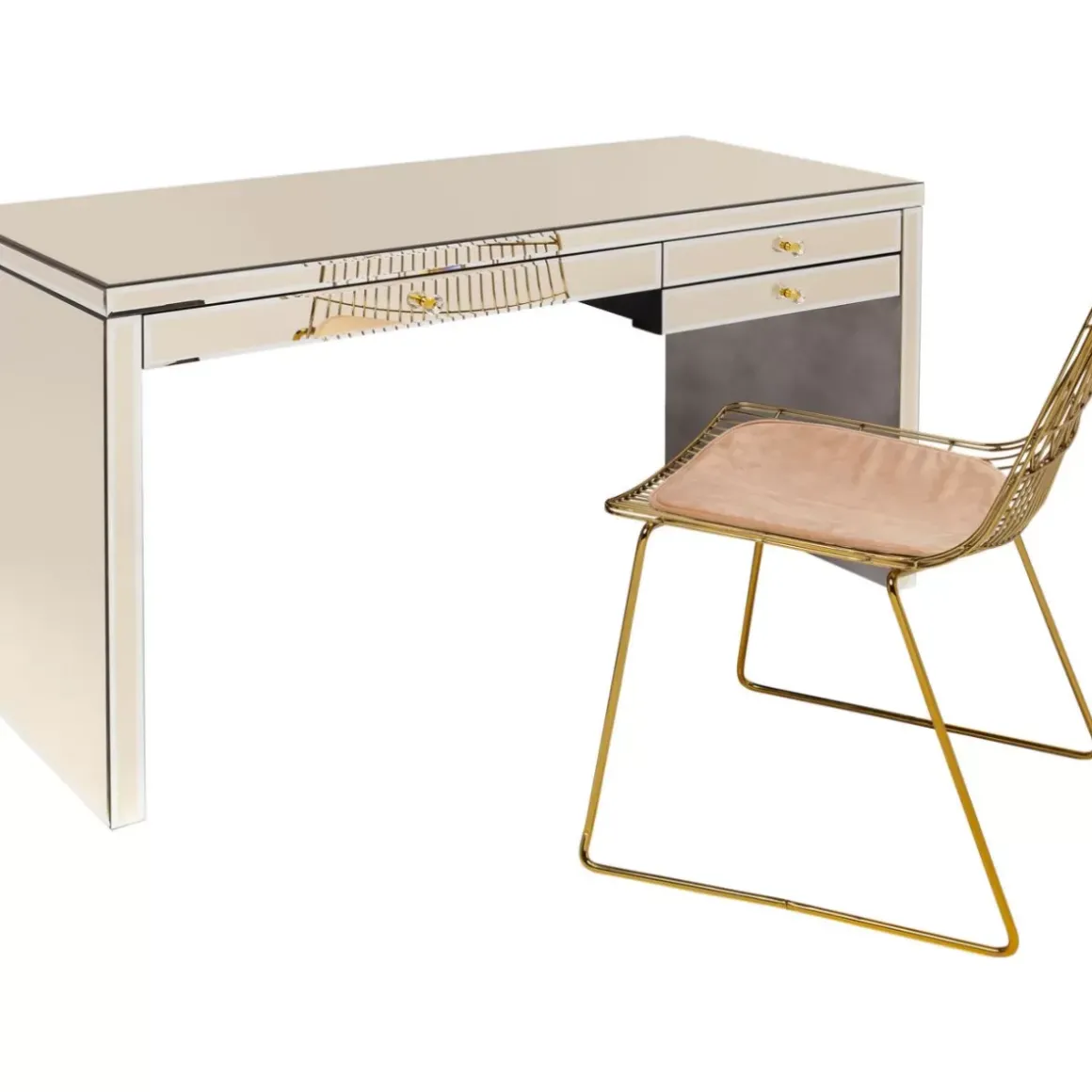 New Schreibtisch Luxury Champagne 140X60Cm Tische