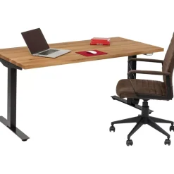 Schreibtisch Office Jackie Eiche Schwarz 160X80 Tische