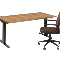 Schreibtisch Office Jackie Eiche Schwarz 160X80 Tische