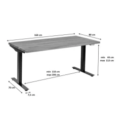 Best Schreibtisch Office Symphony Eiche Schwarz 160X80 Tische