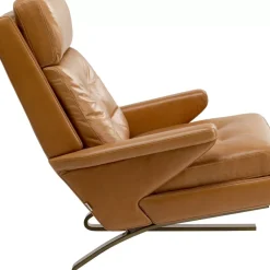 Clearance Sessel Mit Hocker Breno Braun Sessel