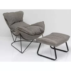 Hot Sessel Mit Hocker Snuggle Grau (2/Tlg) Sessel