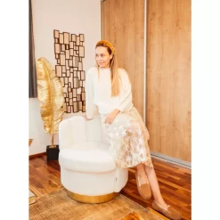 Sessel Silhouette Fur Weiss Sessel