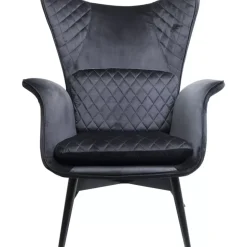 New Sessel Tudor Velvet Schwarz Sessel