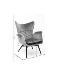 New Sessel Tudor Velvet Schwarz Sessel