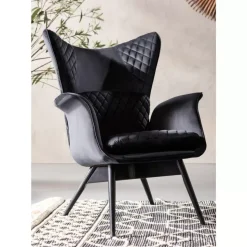 New Sessel Tudor Velvet Schwarz Sessel