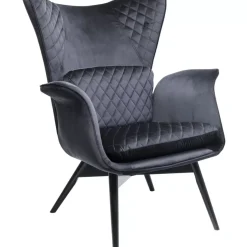 New Sessel Tudor Velvet Schwarz Sessel